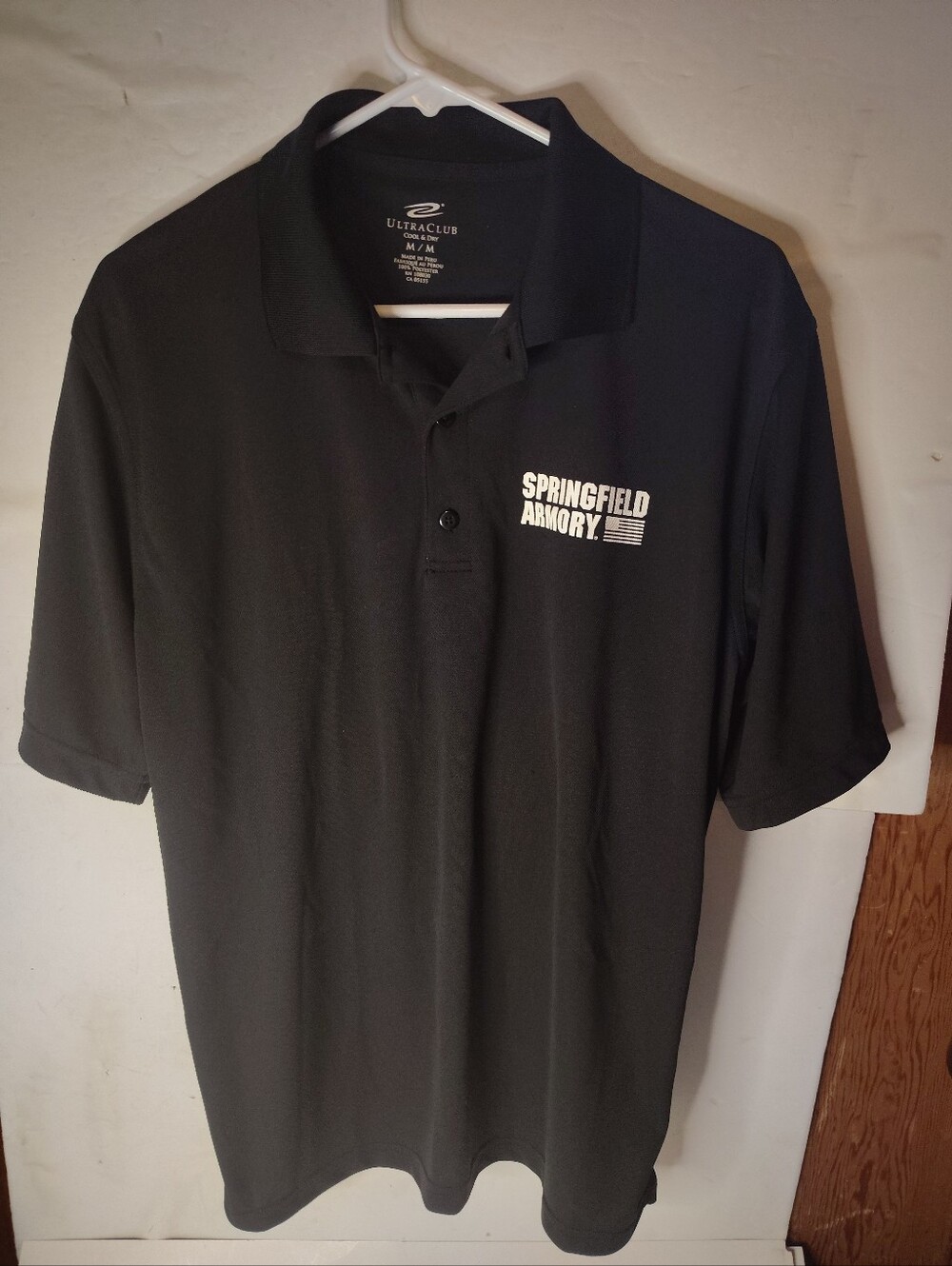Springfield Armory UltraClub Cool & Dry Black Polo Size Medium